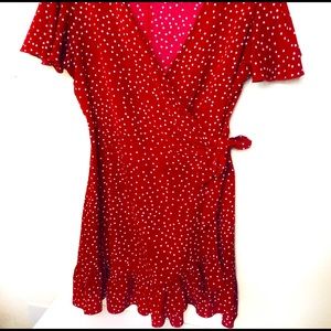 Red& White Polkadot Spring Dress Size M